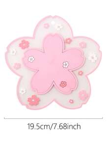 1pc/2pcs Cherry Blossom Silicone Cup Coaster PVC Dining Table Mat Heat Insulation Pad Bowl Pad