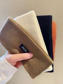 1PC Knitted Elastic Headband, Casual Sports Headscarf Wide Edge Headband