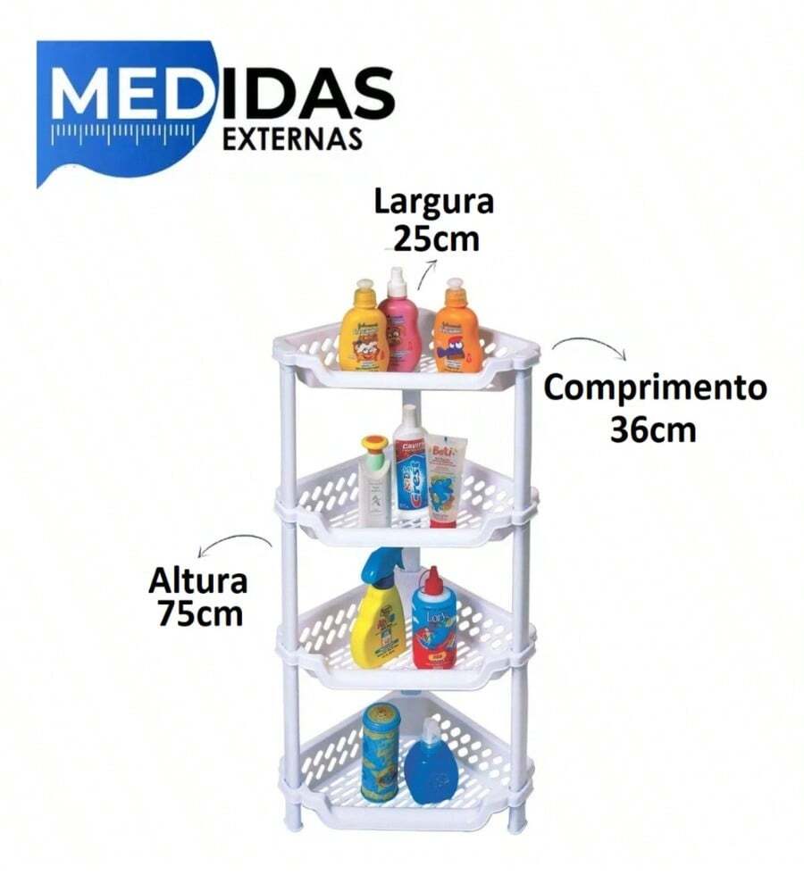 Corner Shampoo Shelf With 4 Multipurpose Tiers S 05 - Nhiều màu - Xem 1