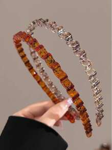 1/2 piezas Nueva versión coreana Diadema recogida de cabello trenzado hueco, accesorio de cabello con clip para flequillo, pieza para la cabeza