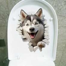 Funny DOGS Sticker For Toilet Seat - 香檳色 - 查看 2