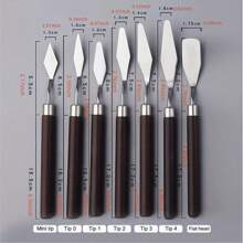 7 件专业调色刀、绘画用不锈钢油画笔、油漆刮刀、油画调色刀、不锈钢油漆刮刀、返校用品、学校用品