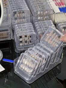 1/3/5/10pcs Transparent Nail Art Storage Box, Fake Nails Organizer Box, Press-On Nails Storage Box, Nail Display Box, Artificial Nail Organizer Box, Nail Tools Storage Box, Nail File Holder