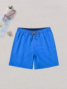 MADHERO Men's Beach Shorts, Casual Holiday Style Men Swim Trunks Men Swim Trunks - Royal Blue - View 3