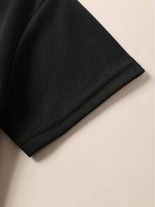 Conjuntos a juego elegantes y lindos para cumpleaños, con camisetas de manga corta casuales "Mamá e Hija", perfectas para la escuela o el juego - Negro - Ver 4