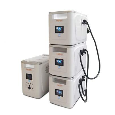 Hepway Portable Power Station With 3*Smart Extra Battery Alpha 2000X, 8192Wh LiFePO4 Expansion Battery Up To 32kWh Solar Generator For Home UPS Emergency Backup, RV Road Trip(2048Wh Extra Battery Included)