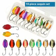 AiScrofa 10/21 件鳟鱼勺形鱼饵硬质鱼饵下沉金属勺形铅坠勺形跳汰饵鱼饵鱼勺人工鱼饵，用于钓鳟鱼鲈鱼 - 彩色 - 查看 7