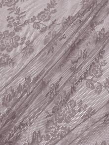1pc Floral Lace Curtain For Bedroom, Living Room, Balcony Partition Decor - Dirty Powder - View 4