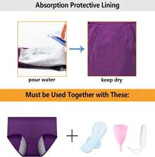Cotton Period Underwear For Women, Easy Clean Menstrual Briefs - Dark-6pack - View 5
