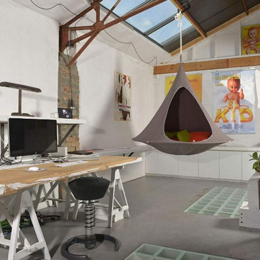 Blue, Brown Portable Butterfly Swing Hammock - White Outdoor Hanging Rope Chair, Embracing Shape, Sturdy Rope Suspension, Ergonomic Design, Lightweight Non-Woven Material Is Easy To Clean, Suitable For Camping, Garden, Backyard Leisure