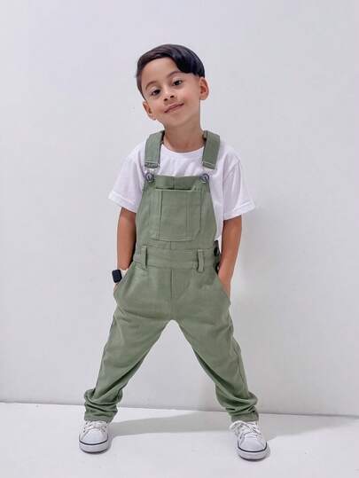 Jardineira Macacão Infantil Menino Estilo Casual