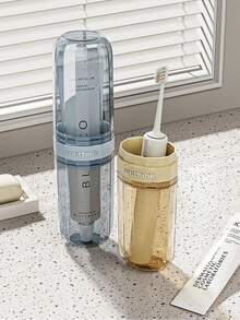 1 件便携式塑料牙刷收纳盒、现代简约防水旅行牙刷架、旅行装洗漱用品收纳盒、旅行配件礼品套装、收纳盒旅行瓶旅行套装旅行杯旅行装旅行洗漱包旅行收纳盒假日配件旅行套装套装旅行礼物透明收纳盒旅行必需品。