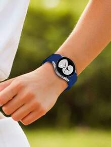 20mm/22mm 硅胶表带兼容三星 Galaxy Watch 7 FE 6 5 4 40mm 44mm / Watch 5 Pro 45 44mm / Watch 6 43mm 40mm 44mm / Watch 4 Classic 46mm 40mm 44mm,海军蓝色男女表带,户外运动瑜伽健身防水防汗硅胶表带,易于安装和拆卸,手表,手表 - 藍色 - 查看 7