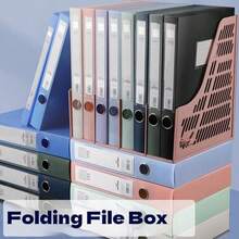 1pc A4 File Box, Foldable High Capacity Document Storage Organizer, Plastic Binder With Closure, File Folder Holder, Thick Plastic Accounting Folding Storage Box, Suitable For Office Personnel, Students, Accountants, Archivists, For Office, Study, Finance, And Archive Scenarios,For School Supplies,Back To School - A4 Back Width 5.5CM - View 3