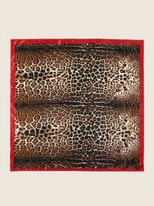 波西米亚风 1 件 90 厘米女士豹纹印花方形围巾，休闲防晒头巾和颈巾，适合夜间裹胸、睡觉和日常佩戴，可作为方形围巾、头巾、头巾或头巾上衣佩戴