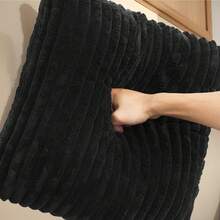 Boneless Couch,Modular U-Shaped Sectional Sofa,130-Inch 4-Seater Chaise Lounge With Reversible Design, Striped Corduroy Fabric In BLACK – Sectional Living Room Or Bedroom Couch, Freely Configurable Layout. - Đen + Polyester + Polyester + 4 chỗ ngồi - Xem 7