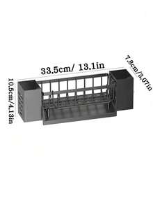 1 soporte para esponja de fregadero de cocina gris/negro, multifuncional, organizador de almacenamiento para cepillos y fregadores.