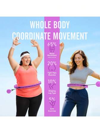 1pc Weighted Exercise Circle Hoops For Adults Weight Loss, Adjustable Plus Size Smart Fitness Ring With Weights And Removable Rope Knots, Exercise Equipment For Women And Beginners Gym Accessories, Exercise Hoop, Perfect Gift For Valentine's Day, Mother's Day, Thanksgiving, Christmas, And New Year