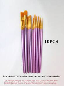 10PCS/5PCS Four Season Universal 10 Round Flat Head Pointed Brush Nylon Hair Artist Acrylic Paint Brush Suitable For Acrylic Oil Painting Watercolor, Facial Nail Art, Micro Section Painting And Rock Painting, Black Oil Painting Brush Red Pole Nylon Hair Oil Painting Brush Watercolor Brush Watercolor Brush Children's Painting Brush Macaron Color Matching Halloween Party Painting Tool Gift