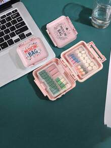 Mini 6-Compartment Pill Box Portable 6-Compartment Small Pill Box Pill Packaging Sealed Storage Box, 6-Day Storage Box For A Week, Letter Pattern Travel Pill Storage Box, 6 Compartment Portable Pill Box, Daily Pill Box For Storing Vitamins, Small Pill Container For Pocket Wallet Medicine Storage Box, Charm Storage Box