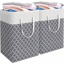 Cesto para Ropa Sucia de 75L, Cesta de Lavandería Plegable de Gran Capacidad, Cesto de Almacenamiento de Ropa con de Cuerda para Alamcenamiento y Organización en Baño y Dormitorio. - P3-Gris Oscuro - Ver 10