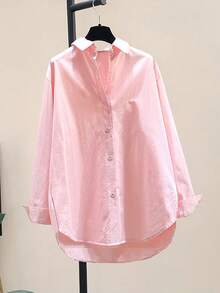 قميص كاجوال من البوليستر بطبعة الليمون والصوليد سهل الارتداء مناسب للاستخدام اليومي خلال الربيع والصيف والخريف والشتاء، قطعة واحدة