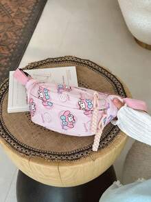 Sanrio 1 pieza Bolso de hombro de Sanrio, bolso cruzado de dibujos animados lindo y fresco, bolso casual de gran capacidad con diseño de macaron