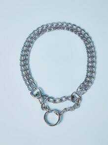 PETSIN 不锈钢双链狗项圈，颈链，适合大型犬种 - 杜宾犬、卡斯罗犬、罗威纳犬 - 銀色 - 查看 7