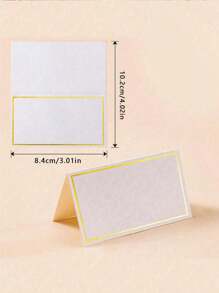 60pcs/30pcs/5pcs Golden Foil Border Place Cards ,Tent Cards,Table Setting Name Cards Blank Place Cards Guest Cards Premium Tent Name Place Cards For Table Setting With Gold Foil Border For Wedding Banquet Dinner, Party Dinner, Decorations,Receptions,Events,Banquet Dinner And Any Other Events,Halloween Decorations,Halloween Party Supplies