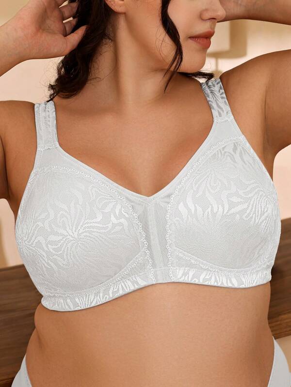 Sujetadores minimizadores para mujeres de talla grande, de cobertura completa, sin cables, sin relleno, con tirantes anchos, con encaje y ribete, que reducen el busto, suaves y cómodos para el uso diario