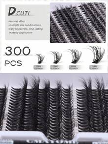 300PCS Fluffy Large Capacity Individual Lash Clusters, 10-16mm D Mix False Lash Clusters, DIY Eyelash Extension Set With Eyelash Glue, Makeup Remover, Tweezer, For Easy Apply Long Lasting At Home, Extension Kit, Clusters Kit, Lashes, Eyelashes, Fake Lashes