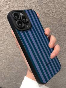 Funda protectora de teléfono con borde recto perforado, a rayas de colores, compatible con iPhone, S21, S22, S23, S24, S25, S24 Plus, S25 Plus, A56 A36 A26 /A13 4G A22 A21S A51 4G A52 S22 ULTRA A33 5G, A12 A32 A53 5G A71 4G A24 4G A35, 13, 13 Pro, 14, 15, 15 Pro, Redmi 10, Redmi Note 11 4G, Redmi 11 Lite, resistente al agua, a los golpes y a los arañazos
