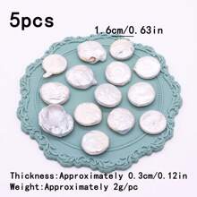 5pcs/Pack Natural Freshwater Baroque Square, Round, Asymmetrical Shape Loose Beads, Suitable For Clothing Or Home Decor DIY Bracelets, Necklaces, Earrings, Handmade Crafts, Gifts For Girlfriend, Mother