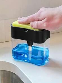 1 buc - Presă hidraulică pentru spălat vase, Perie de curățat oale, Cutie automată de distribuire a lichidelor pentru bucătărie, Cutie de umplere a lichidelor, Perie pentru burete de spălat vase, Cutie cu săpun lichid pentru oale (ambalaj aleatoriu) - Multicolor - Vizualizare 2