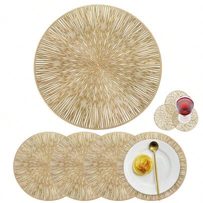 1-12 件可水洗耐热餐垫、可擦拭餐桌布和杯垫，适用于露营、节日、婚礼、派对