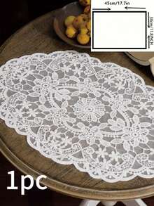 1/4/6 pièces Napperons en dentelle brodée française, style minimaliste vintage pour la cuisine, la table à manger, les tasses, les bols, les assiettes. Convient pour les mariages, les hôtels, les fêtes et les dîners à la maison - Multicolore - Voir 12