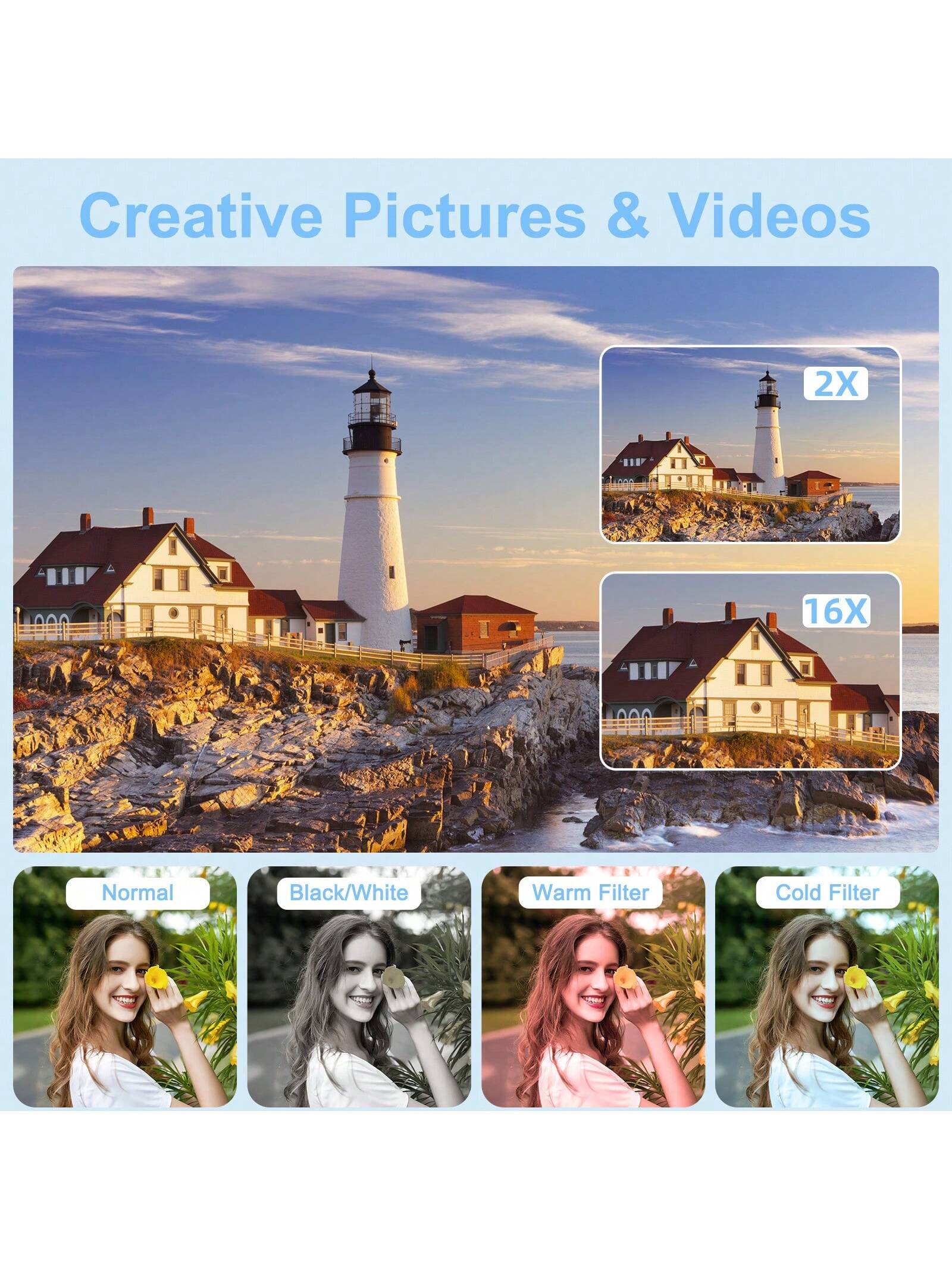 مجموعة كاميرا رقمية CAMKORY + حقيبة الكاميرا، كامي...