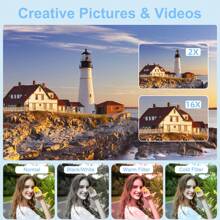 CAMKORY CAMKORY Digital Camera+Camera Case Set,44MP FHD 1080P Point And Shoot Camera With 32GB Card,2 Rechargeable Batteries,Camera Carry Bag,Compact Small Camera With 16X Zoom Anti Shake,Gift For Boys Girls Beginners