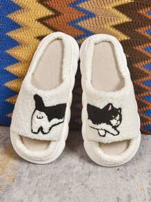 Men's Cartoon Cat Slippers, Fashion Casual Flat Sandals, Non-Slip Wear-Resistant Breathable Indoor Shoes, Spring/Summer