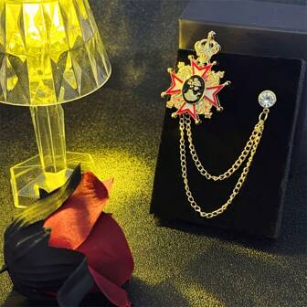 Spilla con strass minimalista, di moda e retrò, adatta per uomo e donna