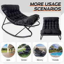 T-ZBDZ Bequemer Wohnzimmer Relaxsessel mit Hocker – Moderner Schaukelstuhl mit gepolsterter Sitzfläche, großer Freizeitstuhl bis 150 kg belastbar, ideal für Wohnzimmer, Leseecke oder Schlafzimmer - Grau - Übersicht 7