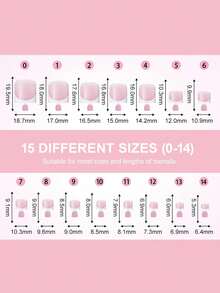 150片/盒 粉色脚趾甲贴纸，方形法式美甲贴片，预制软胶加厚假脚趾甲，全覆盖亚克力人造脚趾甲，美甲用品 - 彩色 - 查看 2