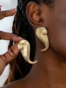 1pair Geometric Asymmetrical Stud Earrings - Irregular Earrings - View 8