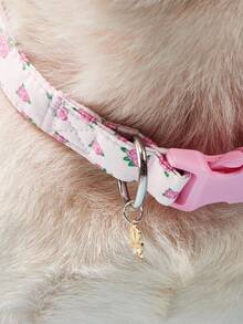 PETSIN 1 chiếc Vòng cổ cho chó dễ thương có mặt dây chuyền hình hoa, Vòng cổ in hoa mềm mại thoải mái có thể điều chỉnh phù hợp với chó nhỏ, vừa, lớn, màu hồng - Hồng - Xem 8