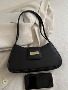 Premium Felt Armpit Bag Minimalist Design Crossbody Bag For Commuter, Versatile Shoulder Bag - Black - View 7