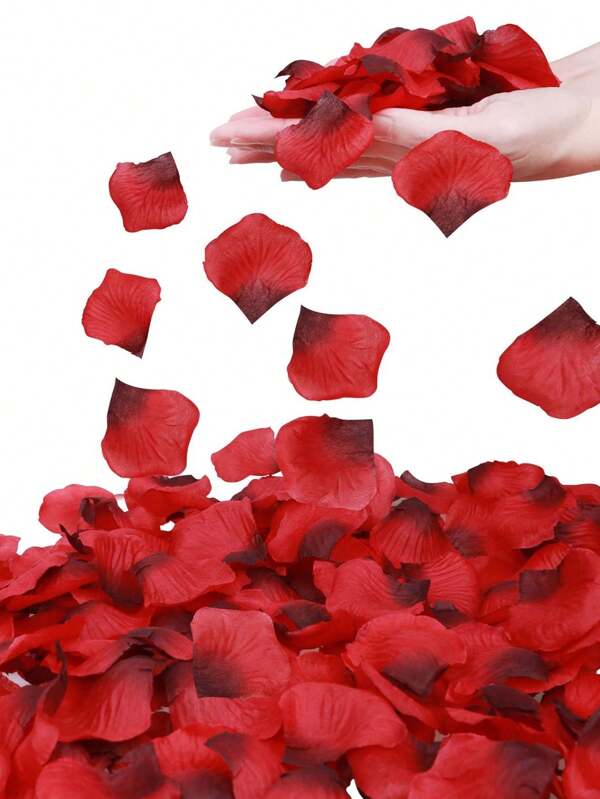 500/1000/2000/3000pcs Artificial Deep Red Rose Petals, Romantic Handmade Flowers, Suitable For Wedding, Party, Room Decor, Home Decor, Birthday Decor, Tabletop Decor, Bedroom Decor, Bathroom Decor, Valentine's Day Gift, Graduation Decor, Etc.