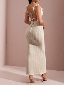 Vestidos elegantes sin espalda para mujer, vestidos largos elegantes, vestido casual mujer, vestidos de fiesta, vestidos de noche con envoltura sexy para mujer, vestidos de graduación. - Blanco - Ver 2