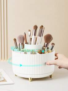 360 Degree Rotating Makeup Organizer Box, Large Capacity Desktop Skincare Products Storage Rack For Home, Kitchen, Bathroom, Vanity, Divided Compartments For Pencils, Eyeshadow, Lipsticks, Pens, Office Supplies, Back To School, Dorm