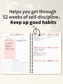 Sổ kế hoạch 52 tuần (1 cuốn), sổ ghi lịch học tập, lịch trình 52 tuần, nhật ký nâng cao hiệu quả, văn phòng phẩm & đồ dùng học tập, lịch dành cho người lớn & sổ kế hoạch cá nhân, vật dụng cần thiết cho năm học mới. - Nhiều màu - Xem 3
