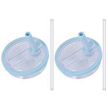 2PCS 30Oz Tumbler Flip Straw Lid Replacement Spill Proof Reusable Tumbler Cover Splash Resistant Straw Cap For 30oz - light blue - 查看 2